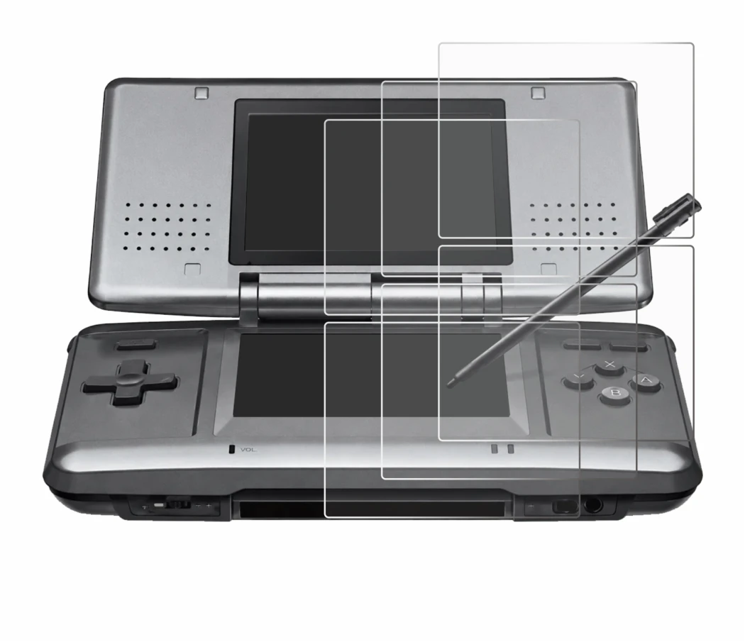 Image de l'appareil Nintendo DS avec une grande variété de protections d'écran.