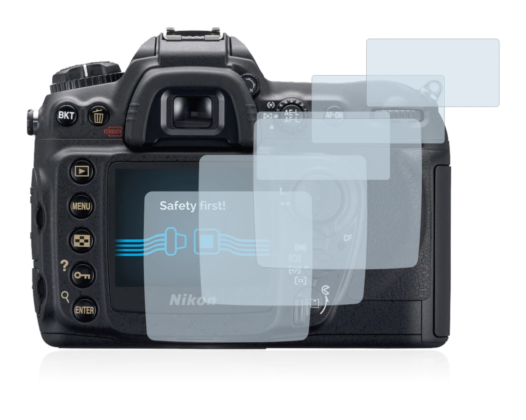 Image de l'appareil Nikon D200 avec une grande variété de protections d'écran.