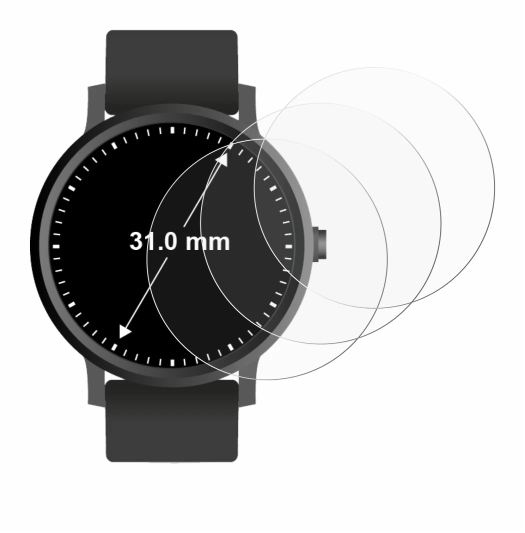 Image de l'appareil Montres (circulaire, ø: 31 mm) avec une grande variété de protections d'écran.
