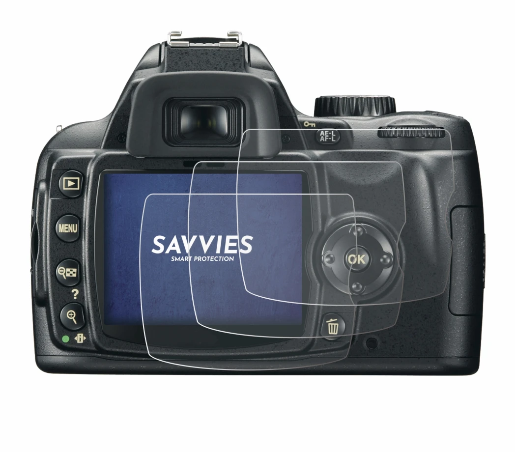 Image de l'appareil Nikon D60 avec une grande variété de protections d'écran.