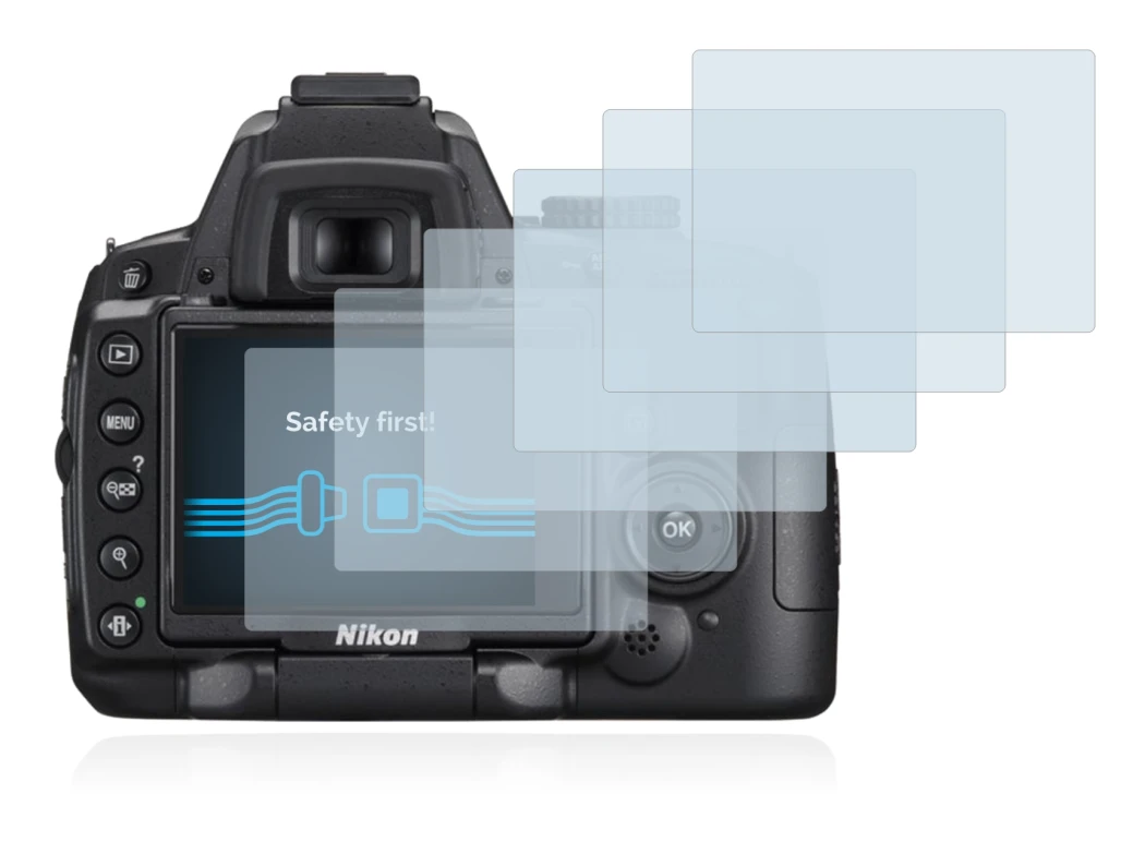 Image de l'appareil Nikon D5000 avec une grande variété de protections d'écran.