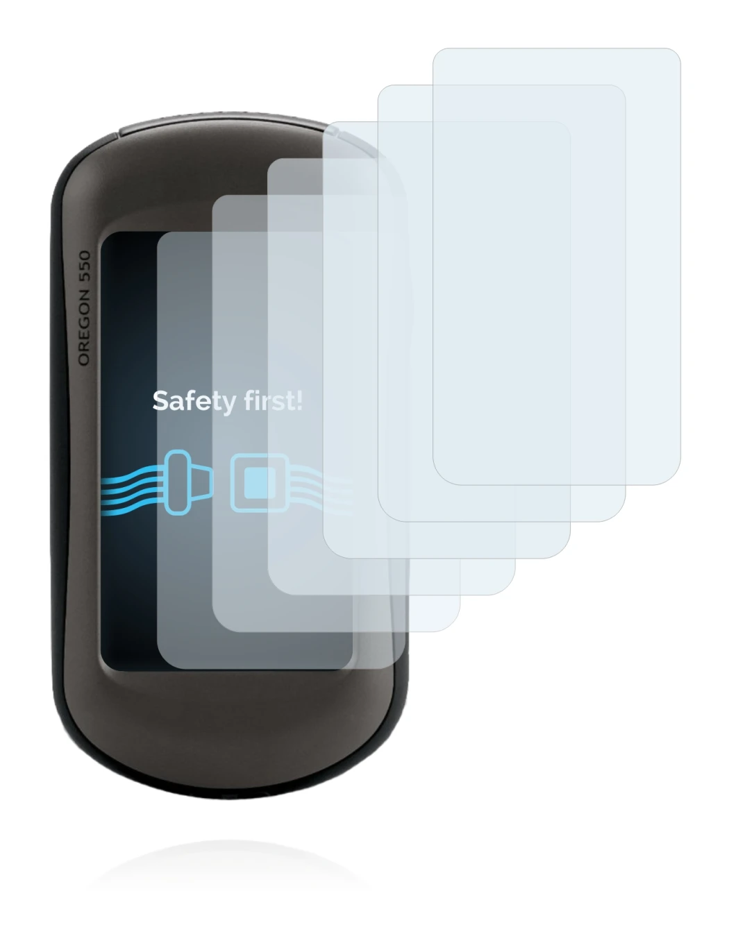 Image de l'appareil Garmin Oregon 550 avec une grande variété de protections d'écran.