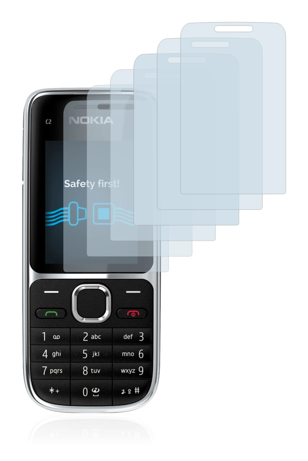 Image de l'appareil Nokia C2-01 avec une grande variété de protections d'écran.