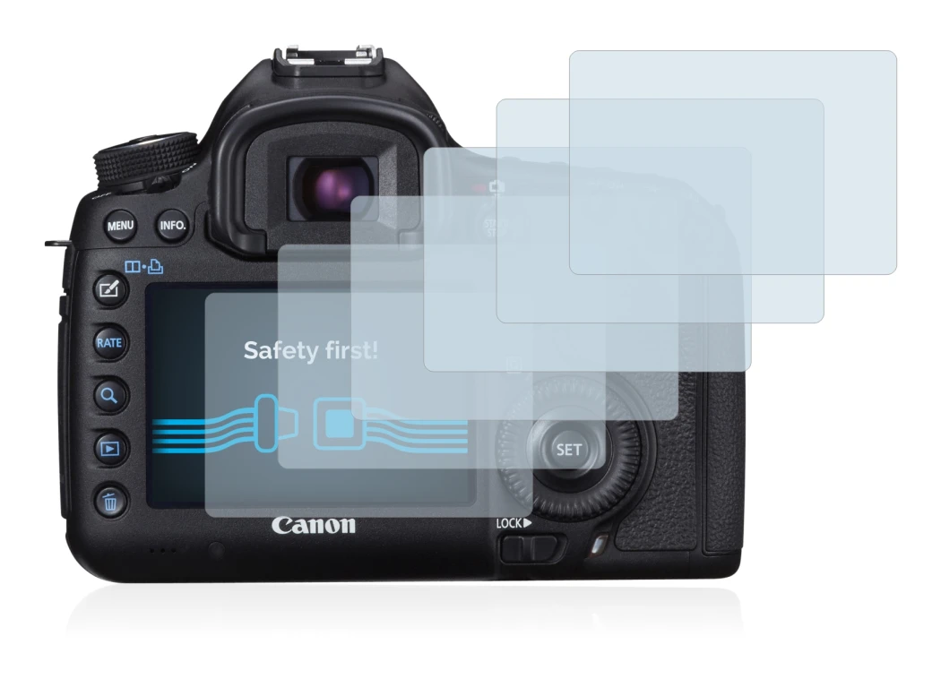 Image de l'appareil Canon EOS 5D Mark III avec une grande variété de protections d'écran.