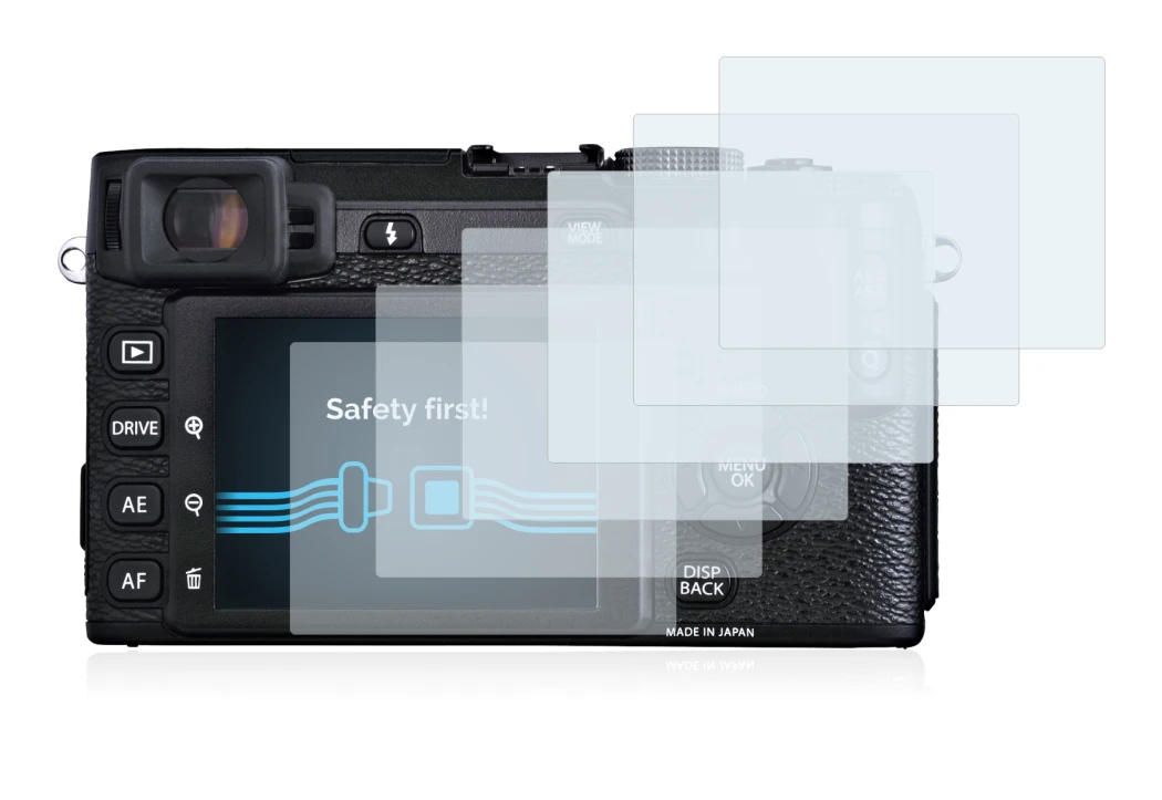 Image de l'appareil Fujifilm X-E1 avec une grande variété de protections d'écran.