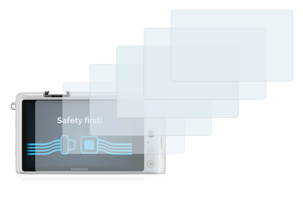 Image de l'appareil Samsung NX2000 avec une grande variété de protections d'écran.