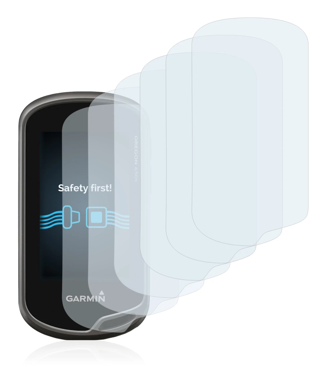 Image de l'appareil Garmin Oregon 650t avec une grande variété de protections d'écran.