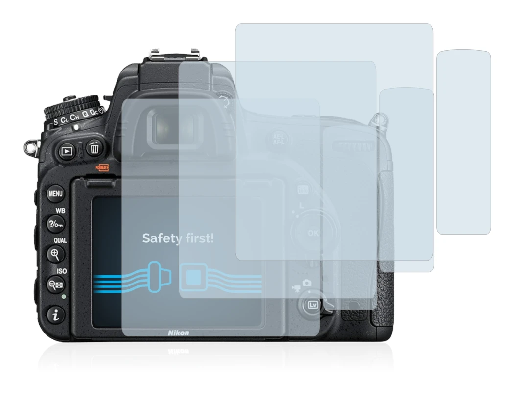 Image de l'appareil Nikon D750 avec une grande variété de protections d'écran.