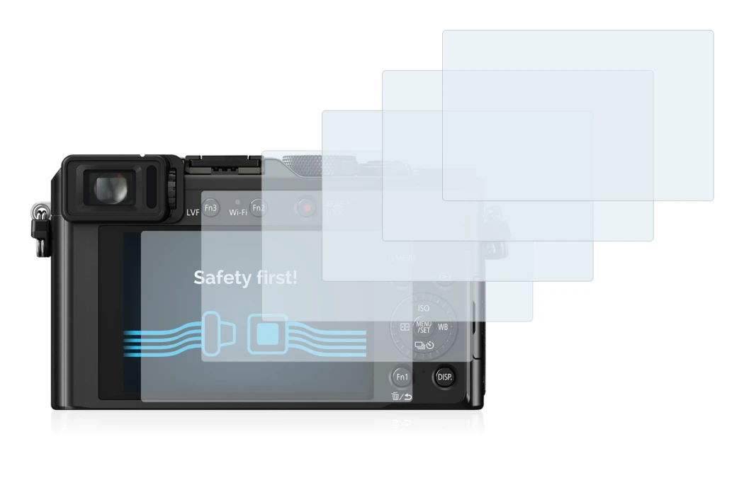 Image de l'appareil Panasonic Lumix DMC-LX100 avec une grande variété de protections d'écran.