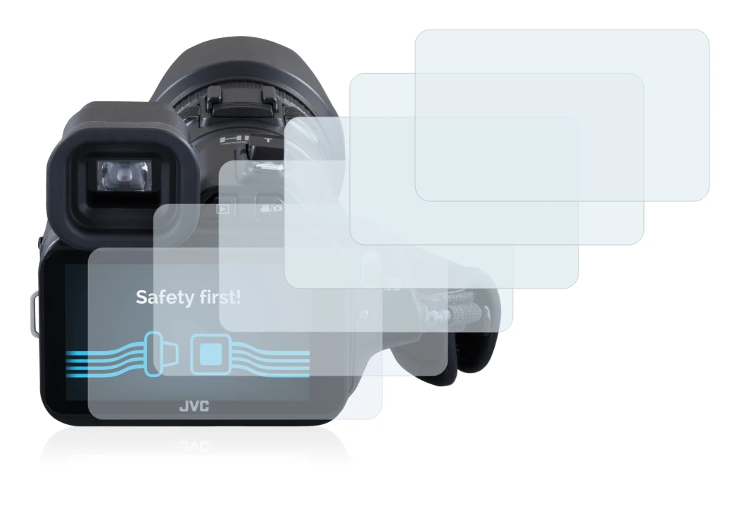 Image de l'appareil JVC GC-PX100BEU avec une grande variété de protections d'écran.