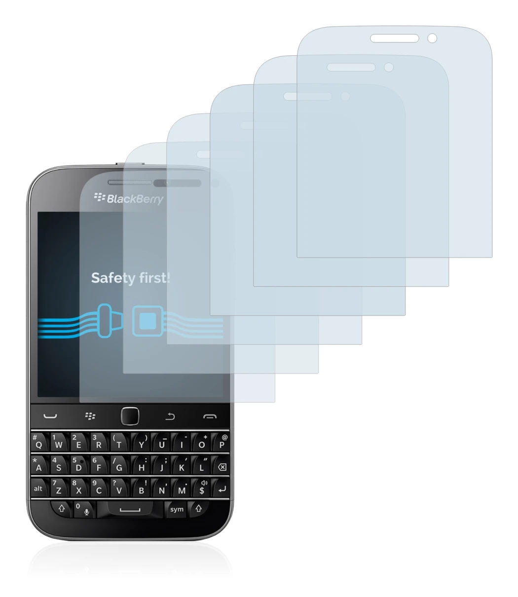 Image de l'appareil Blackberry Classic Q20 avec une grande variété de protections d'écran.