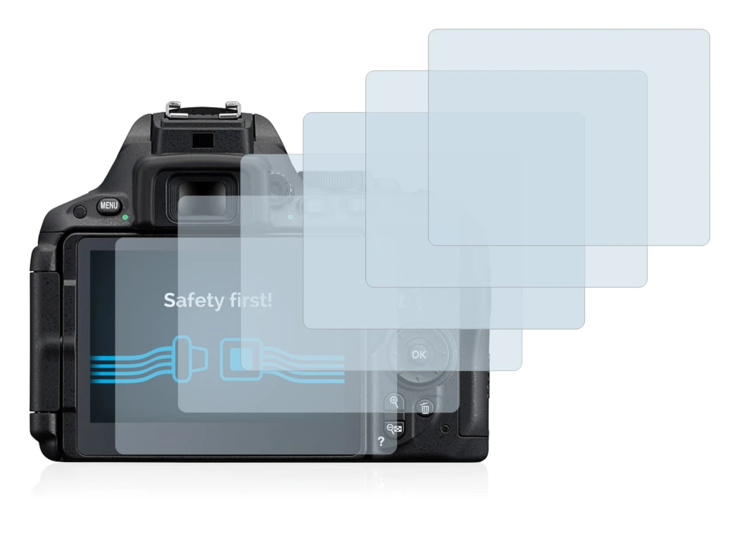 Image de l'appareil Nikon D5500 avec une grande variété de protections d'écran.