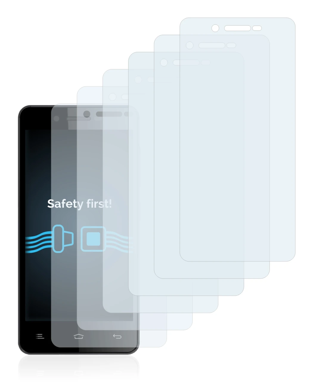 Image de l'appareil Gionee V183 avec une grande variété de protections d'écran.