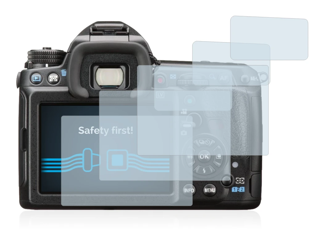 Image de l'appareil Pentax K-3 II avec une grande variété de protections d'écran.