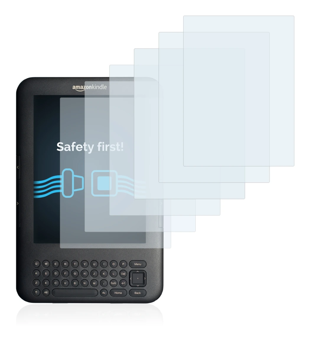 Image de l'appareil Amazon Kindle 3 avec une grande variété de protections d'écran.