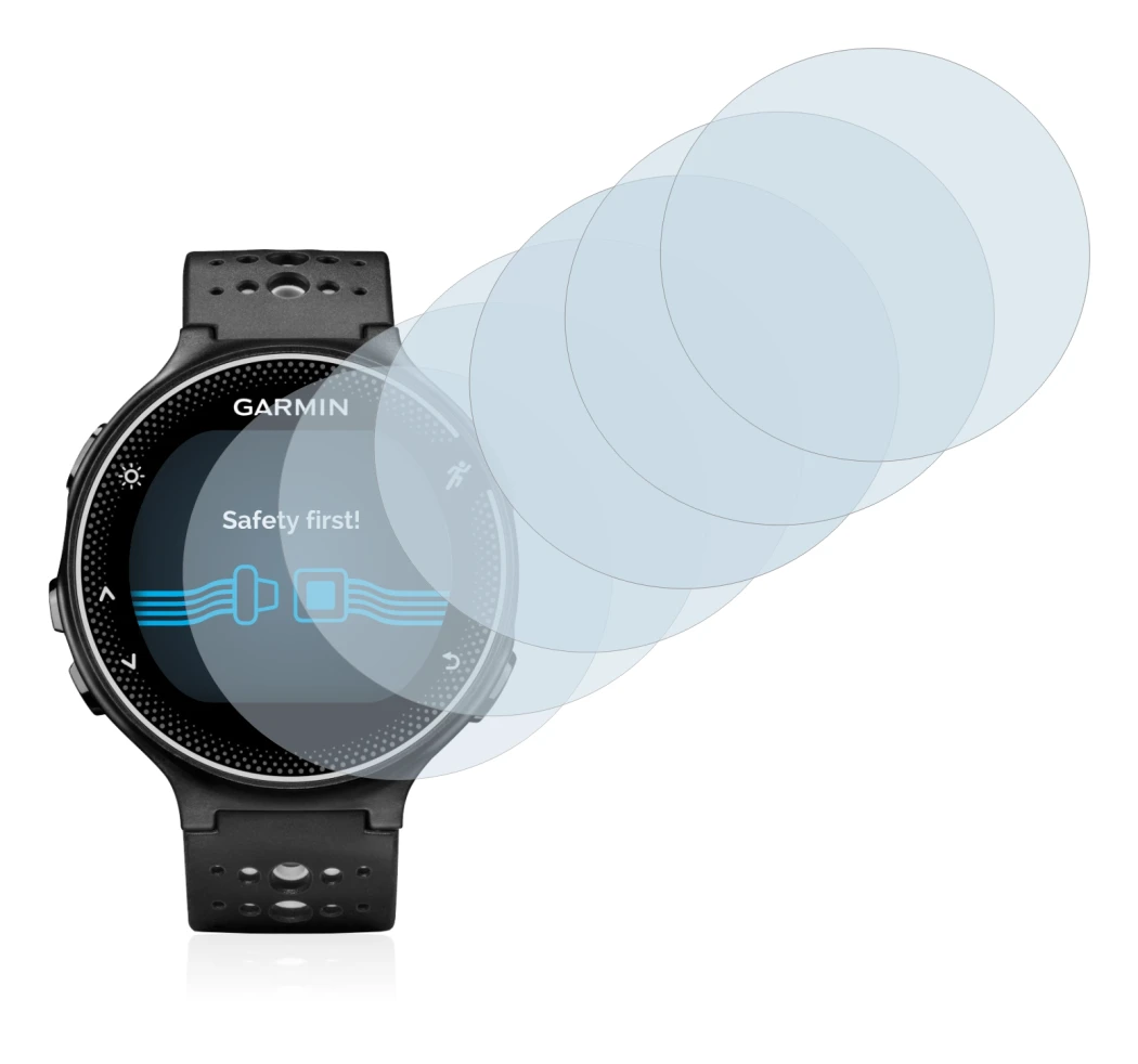 Image de l'appareil Garmin Forerunner 230 avec une grande variété de protections d'écran.