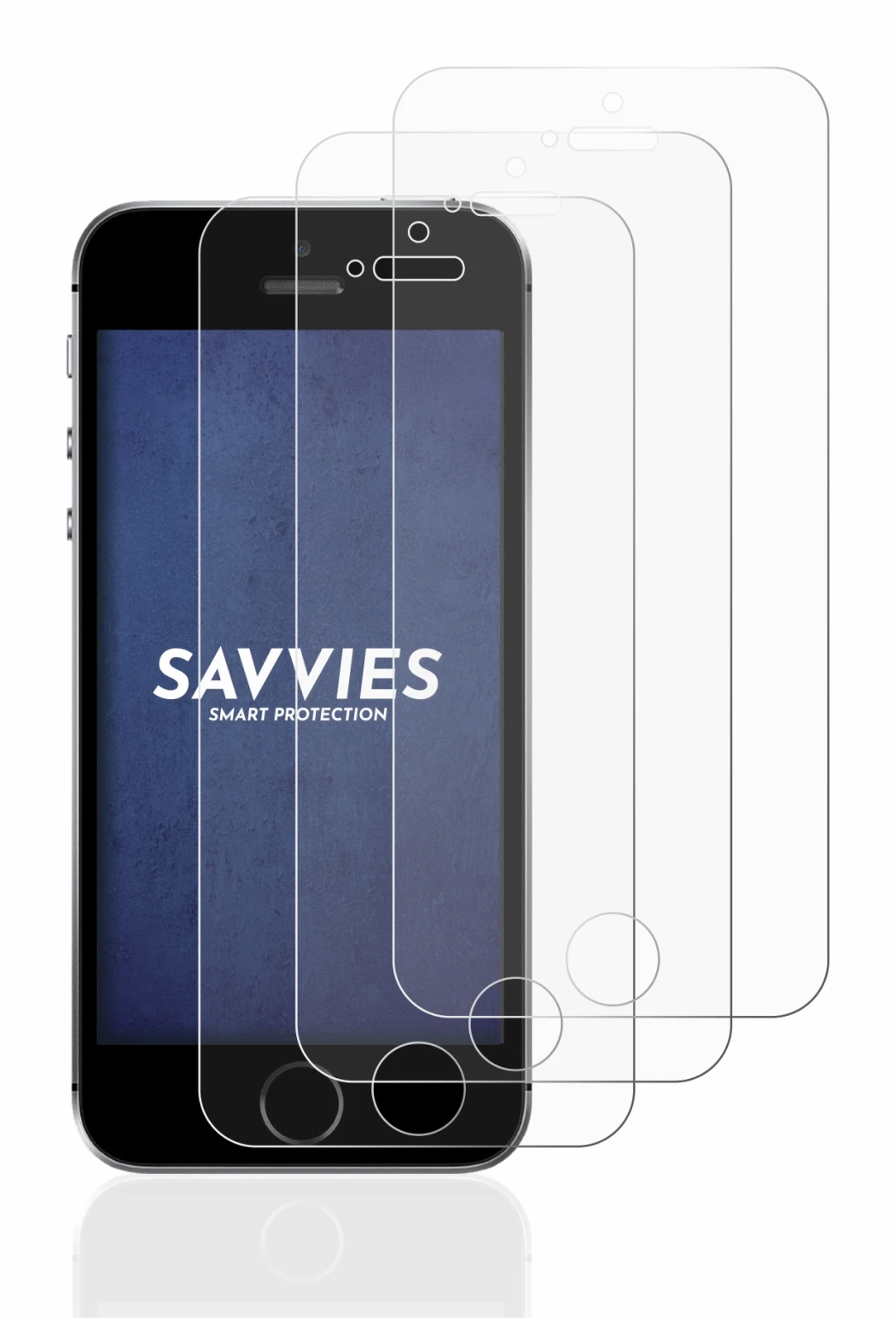 Image de l'appareil Apple iPhone SE 2016 avec une grande variété de protections d'écran.