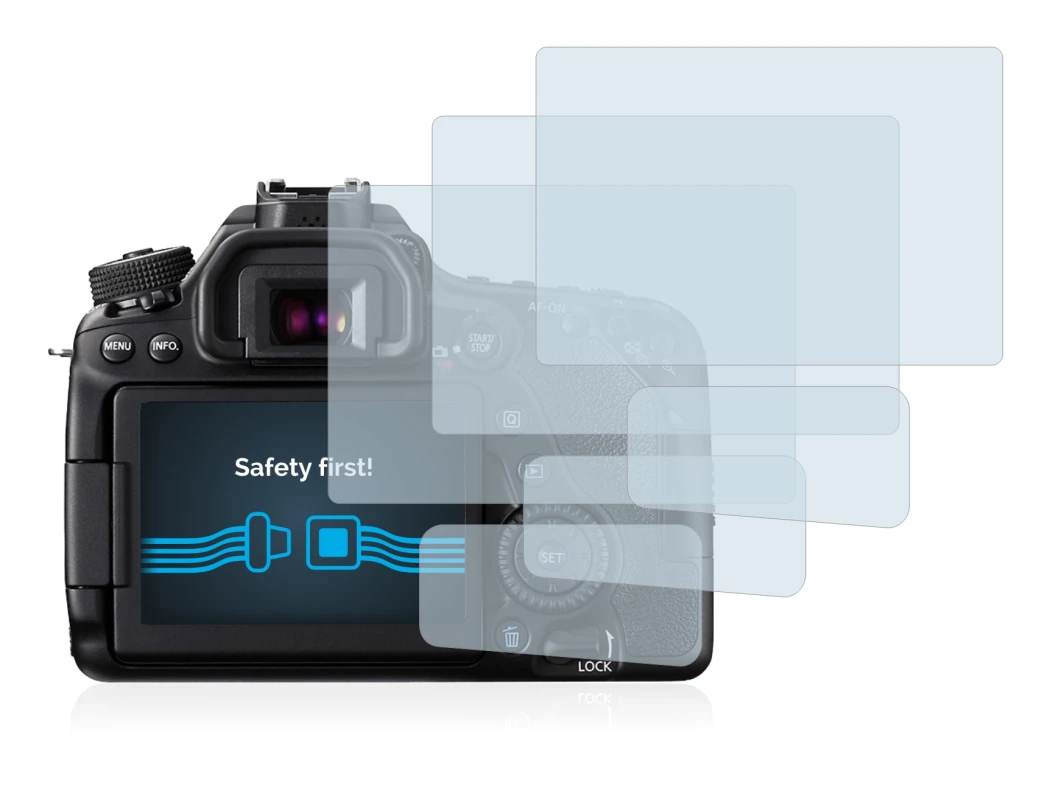 Image de l'appareil Canon EOS 80D avec une grande variété de protections d'écran.