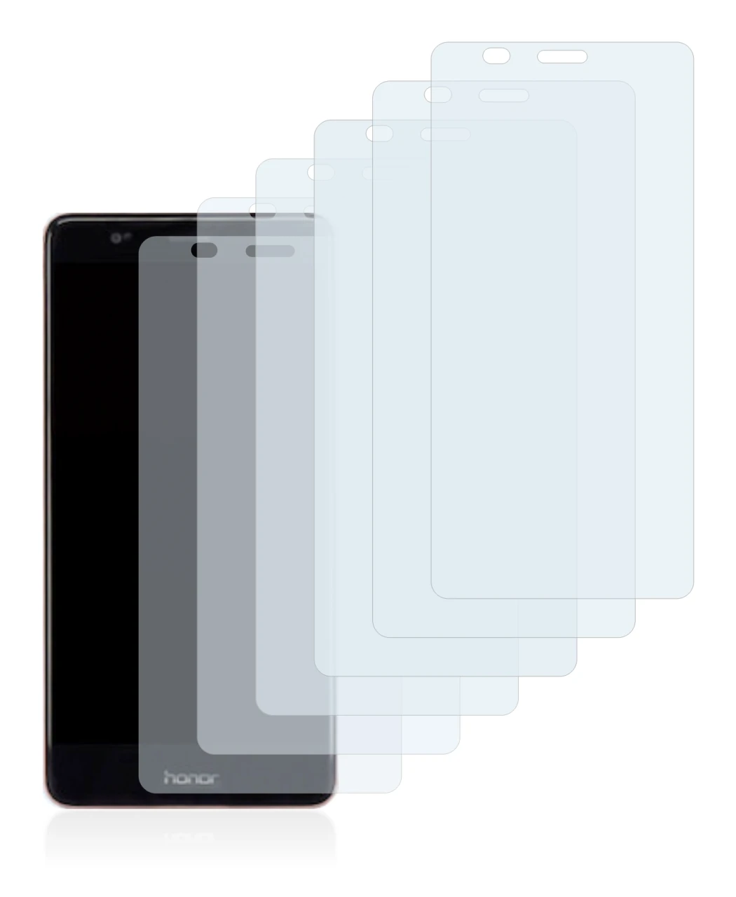 Image de l'appareil Honor V8 avec une grande variété de protections d'écran.