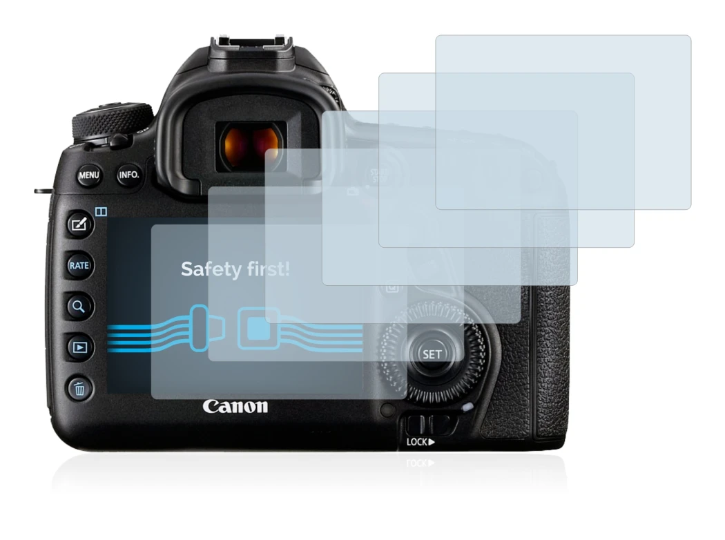 Image de l'appareil Canon EOS 5D Mark IV avec une grande variété de protections d'écran.