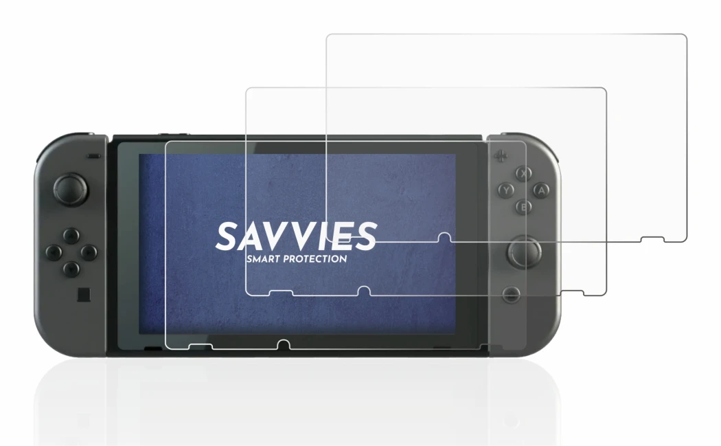 Image de l'appareil Nintendo Switch avec une grande variété de protections d'écran.