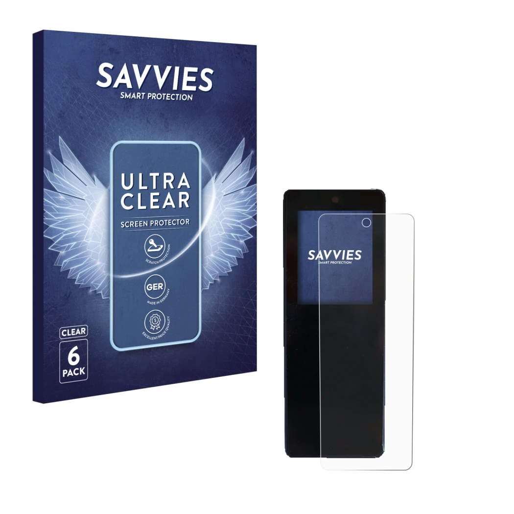 Face avant d’un emballage produit avec le logo de la marque Savvies. À côté, l’appareil Stromer ST2 Omni-Display est représent
