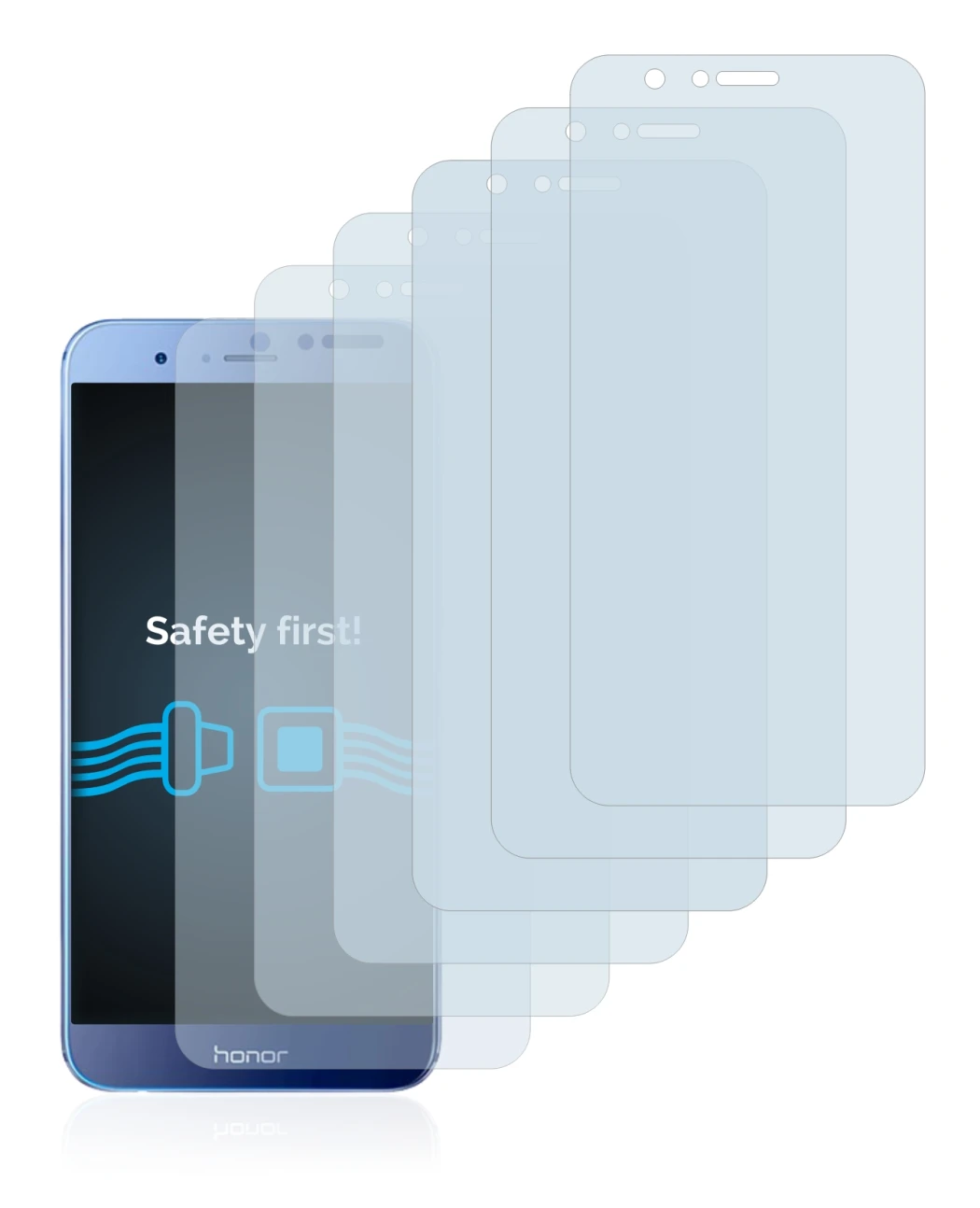Image de l'appareil Honor 8 Pro avec une grande variété de protections d'écran.