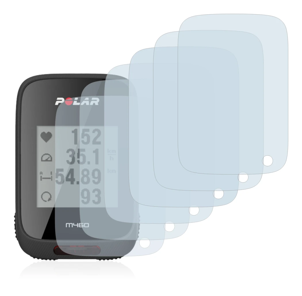 Image de l'appareil Polar M460 avec une grande variété de protections d'écran.