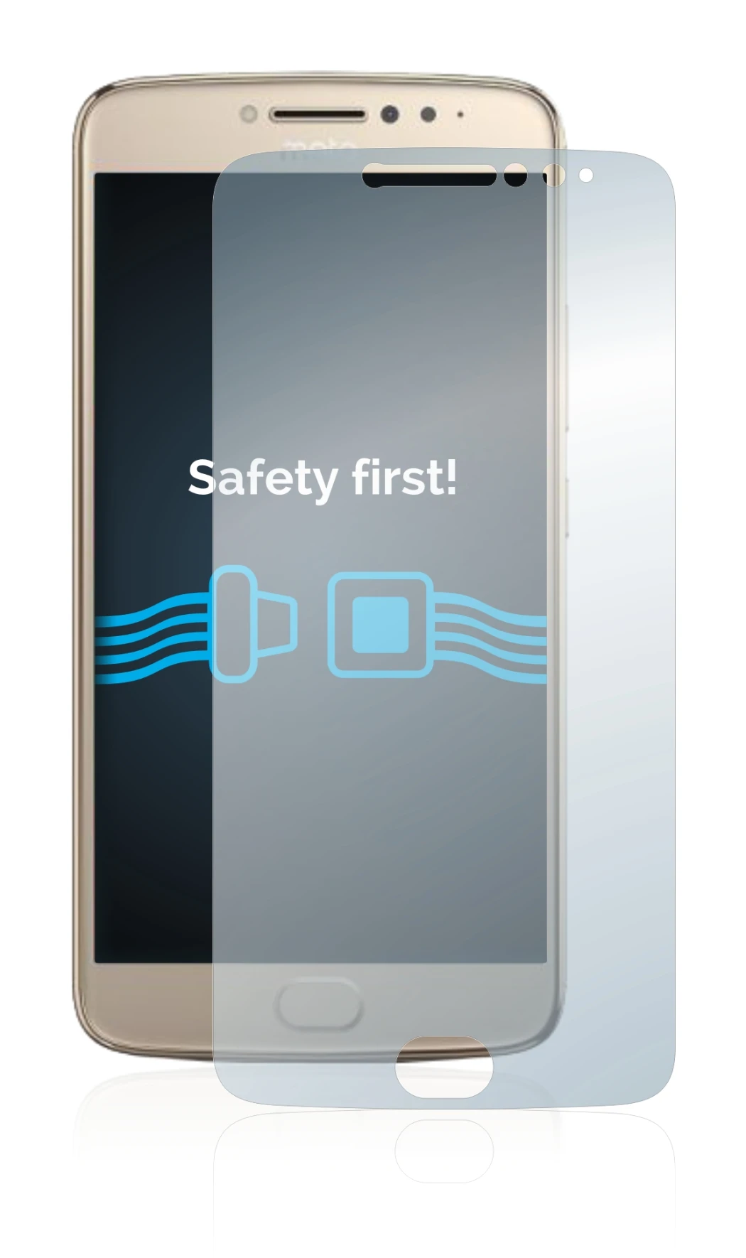Image de l'appareil Motorola Moto E4 Plus avec une grande variété de protections d'écran.