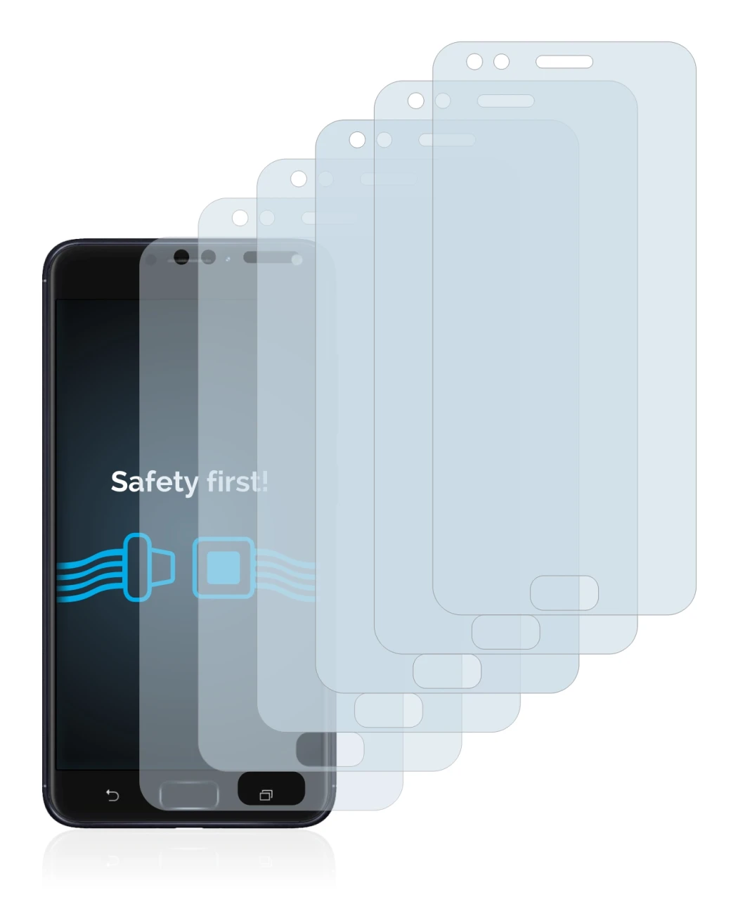 Image de l'appareil ASUS ZenFone 4 ZE554KL avec une grande variété de protections d'écran.