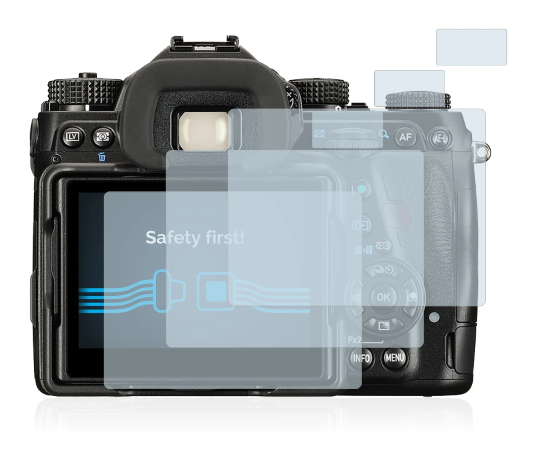 Image de l'appareil Pentax K-1 Mark II avec une grande variété de protections d'écran.