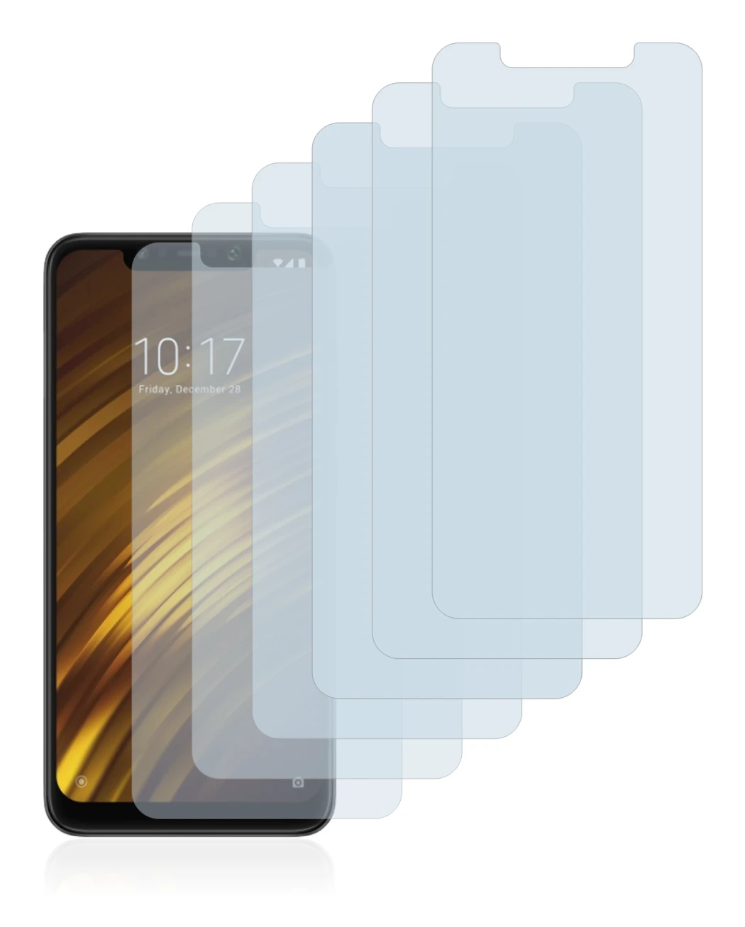 Image de l'appareil Xiaomi Pocophone F1 avec une grande variété de protections d'écran.
