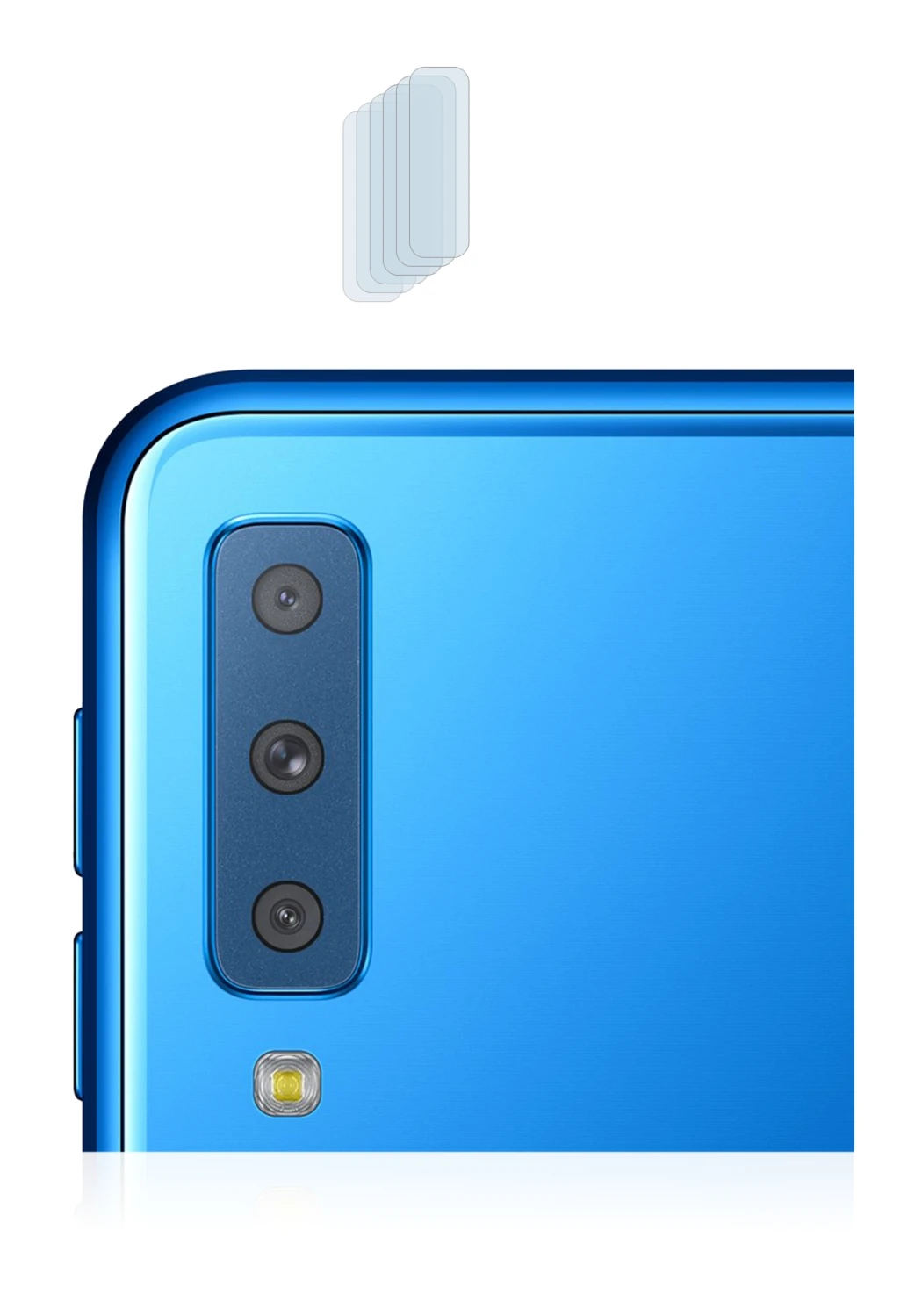 Image de l'appareil Samsung Galaxy A7 2018 (Caméra UNIQUEMENT) avec une grande variété de protections d'écran.
