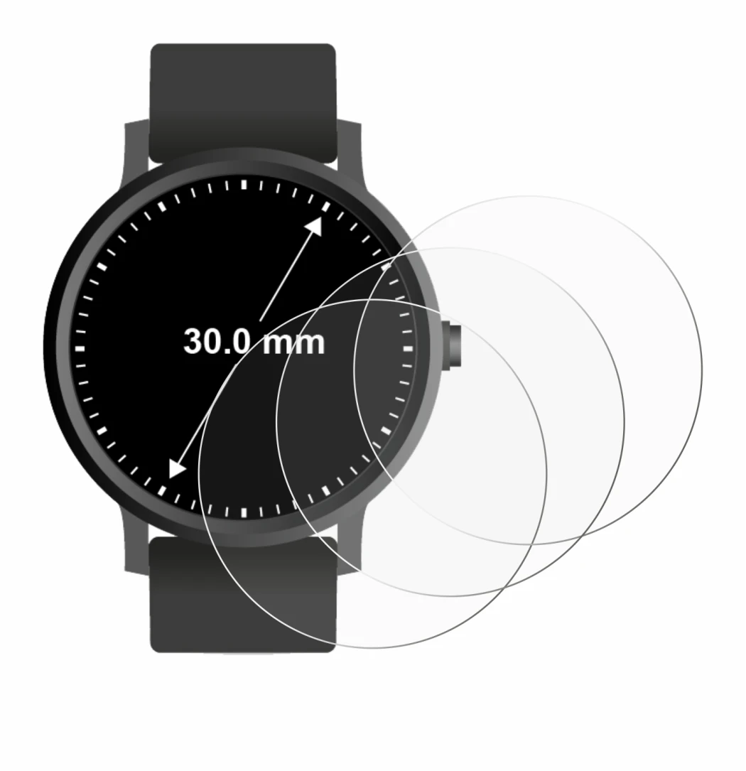 Image de l'appareil Circulaire Displays (ø: 30 mm) avec une grande variété de protections d'écran.
