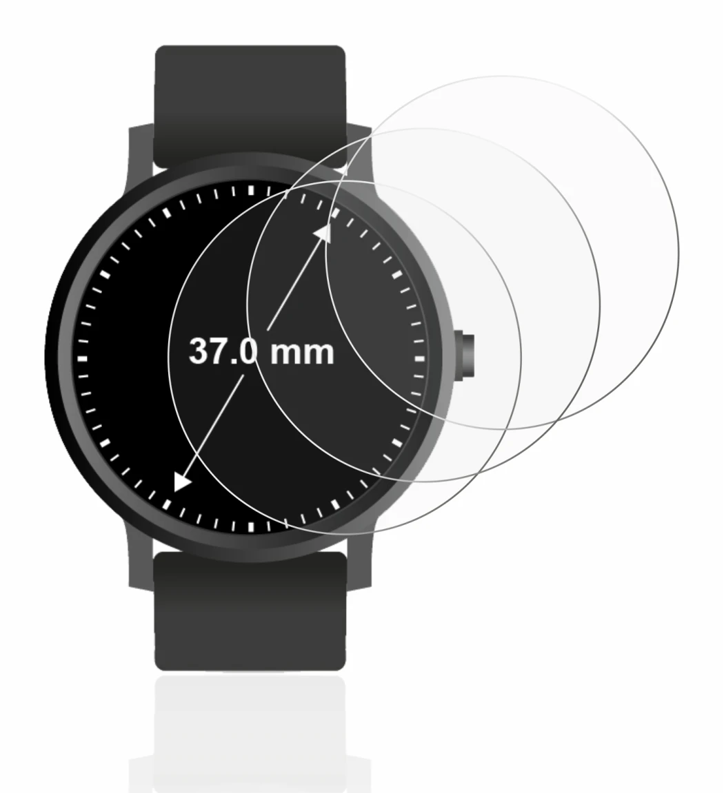 Image de l'appareil Circulaire Displays (ø: 37 mm) avec une grande variété de protections d'écran.