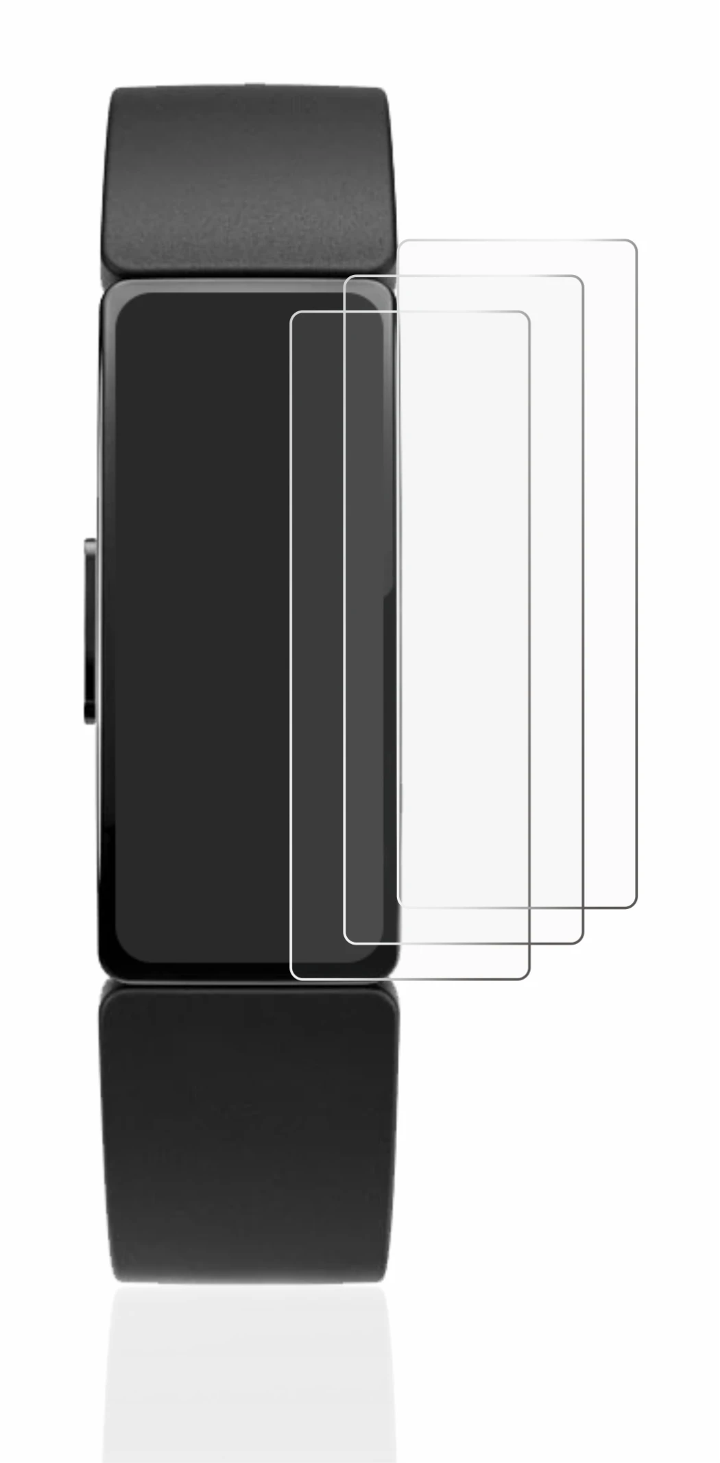 Image de l'appareil Fitbit Inspire avec une grande variété de protections d'écran.