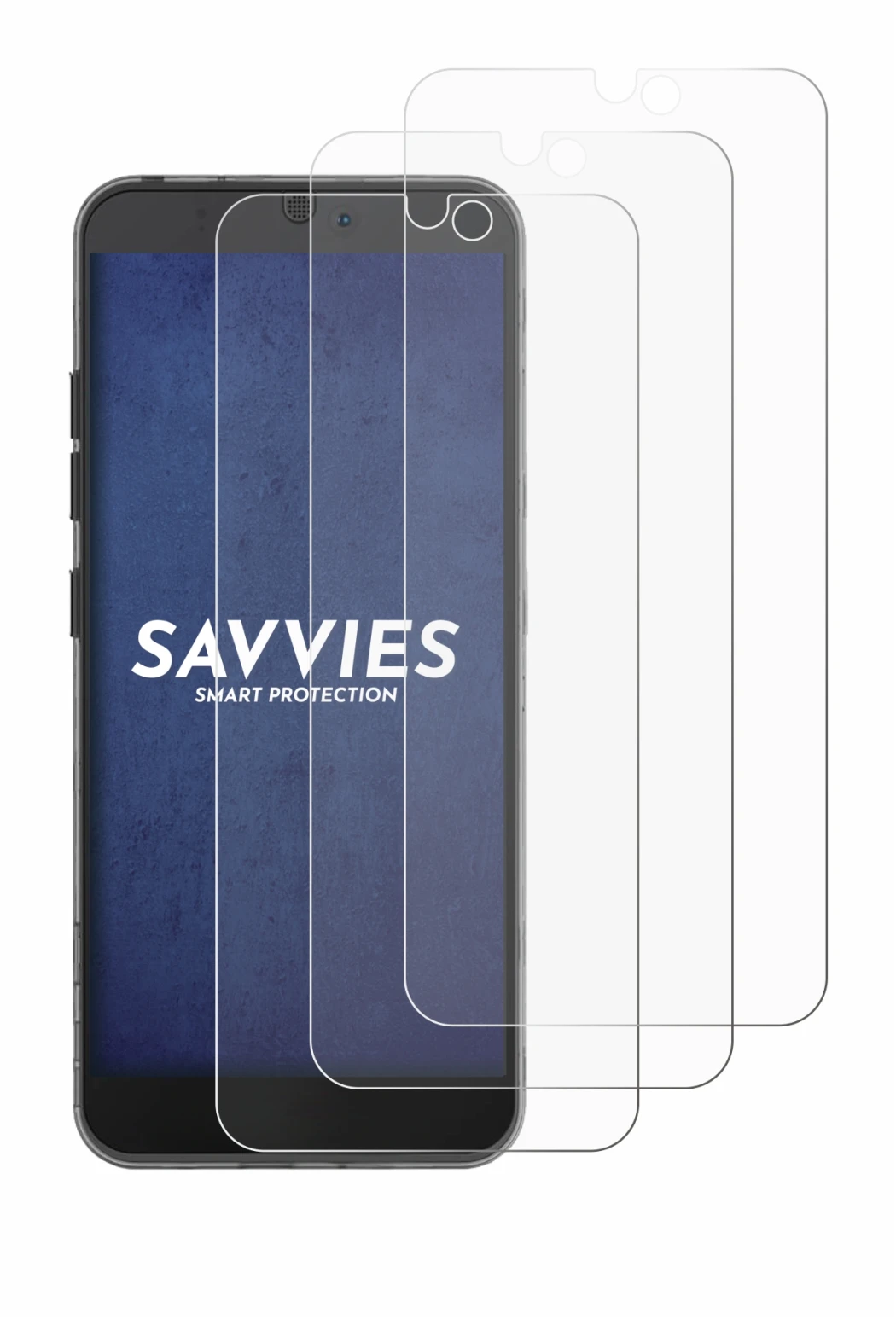 Image de l'appareil Fairphone 3 avec une grande variété de protections d'écran.