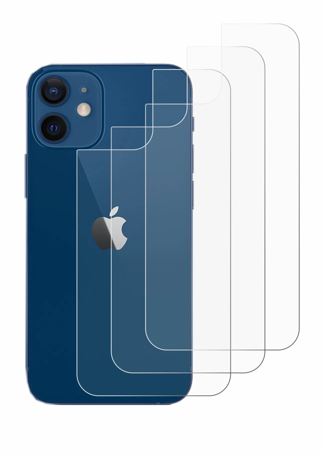 Image de l'appareil Apple iPhone 12 (Arrière) avec une grande variété de protections d'écran.