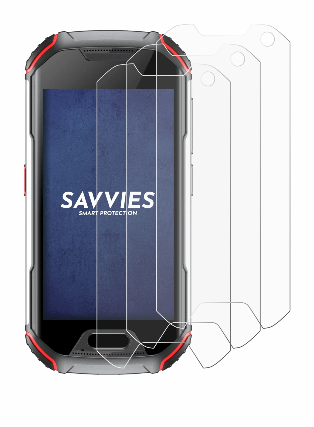 Image de l'appareil Unihertz Atom L avec une grande variété de protections d'écran.