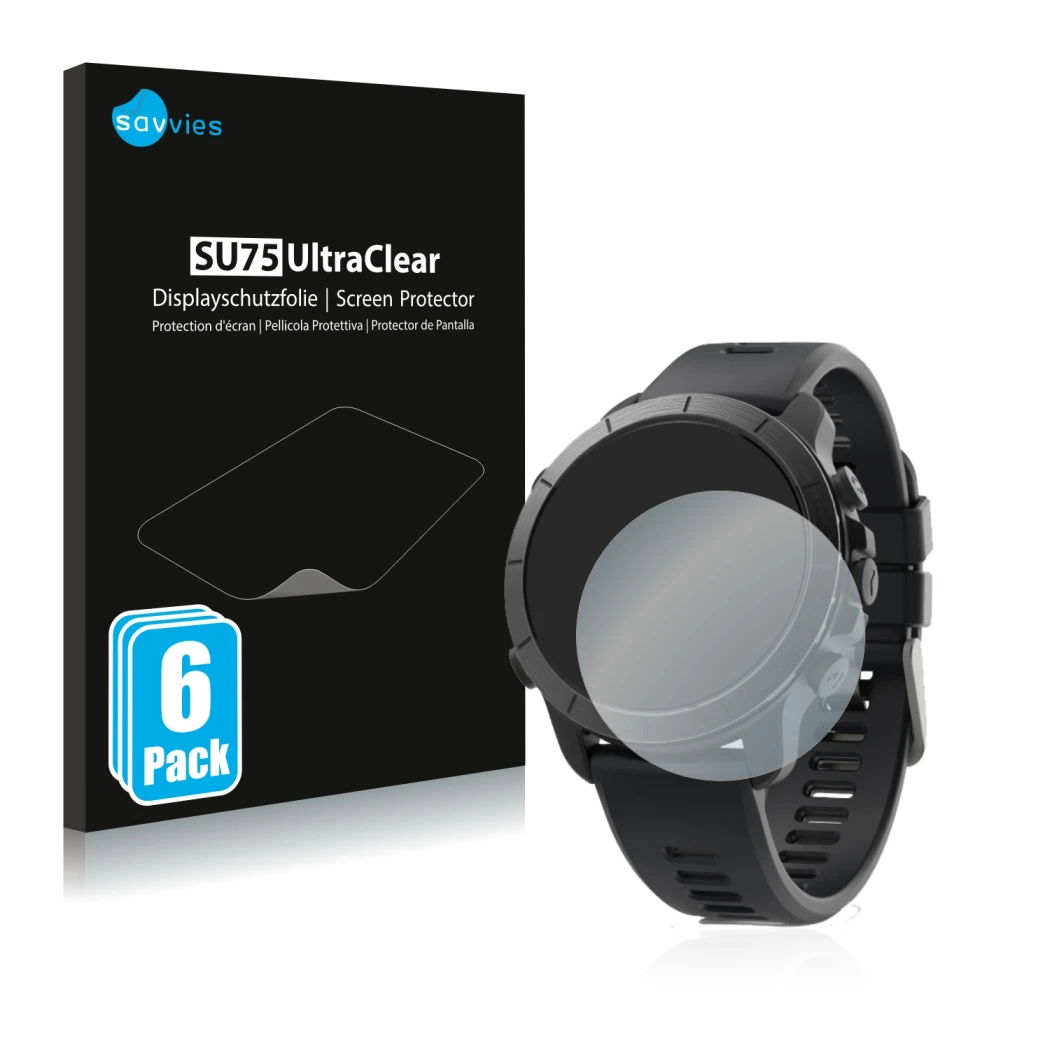 Face avant d’un emballage produit avec le logo de la marque Savvies. À côté, l’appareil Wahoo Elemnt Rival est représenté avec