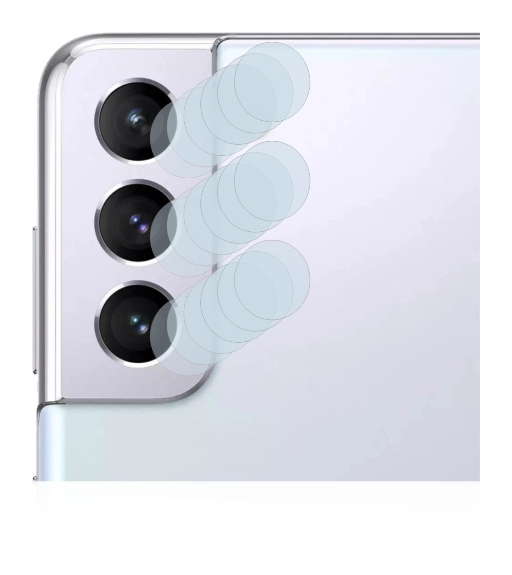 Image de l'appareil Samsung Galaxy S21 (Caméra UNIQUEMENT) avec une grande variété de protections d'écran.