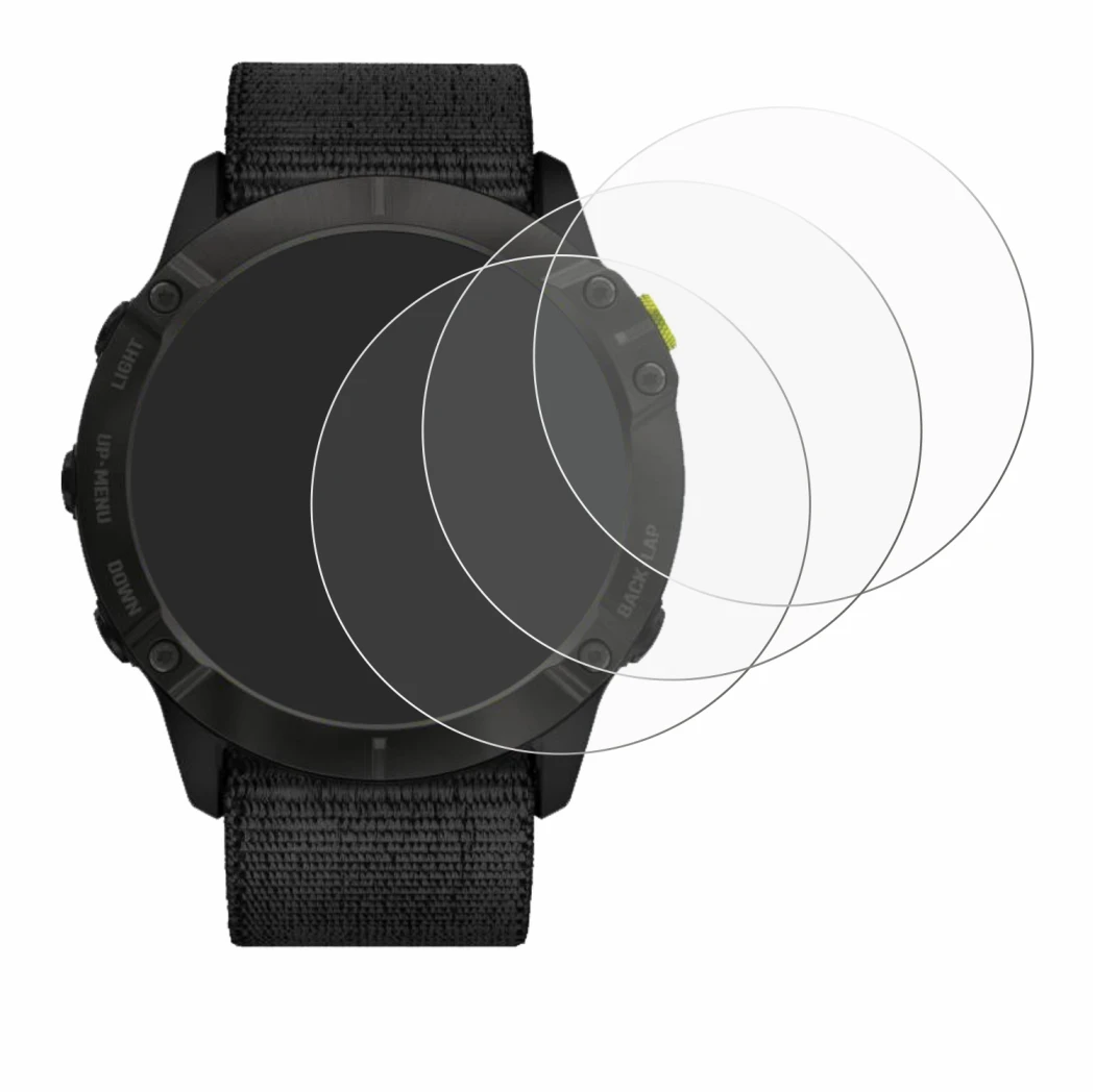 Image de l'appareil Garmin Enduro avec une grande variété de protections d'écran.