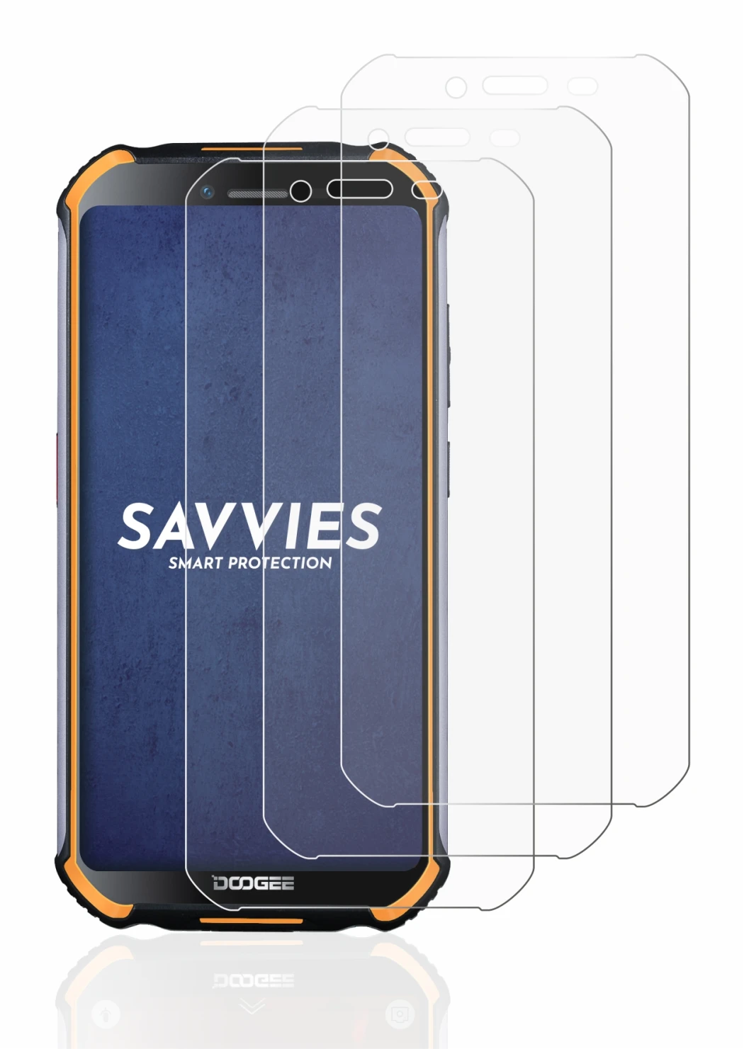 Image de l'appareil Doogee S40 Pro avec une grande variété de protections d'écran.
