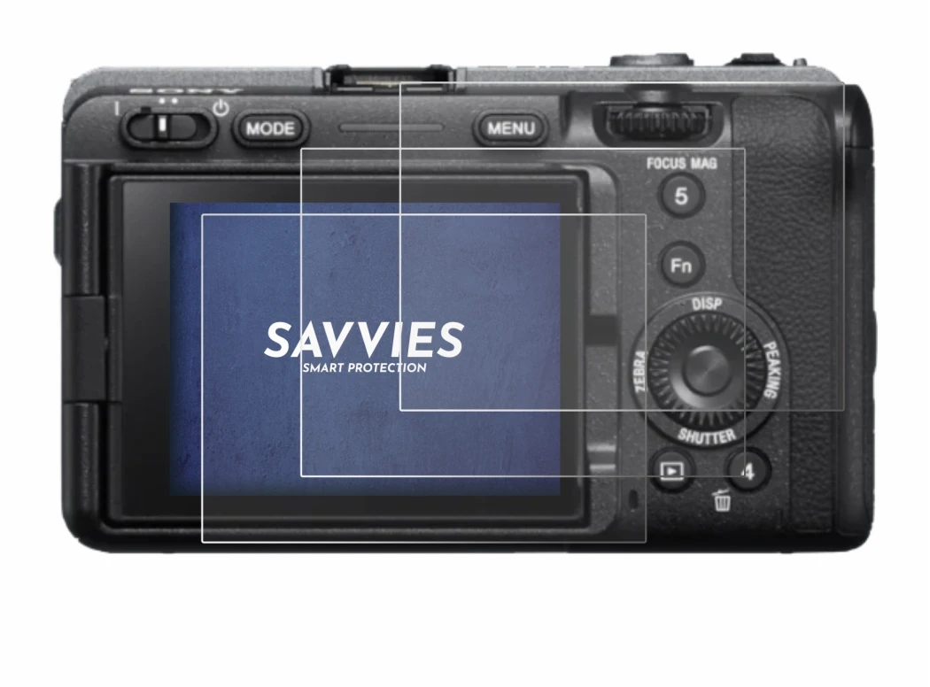 Image de l'appareil Sony FX3 avec une grande variété de protections d'écran.
