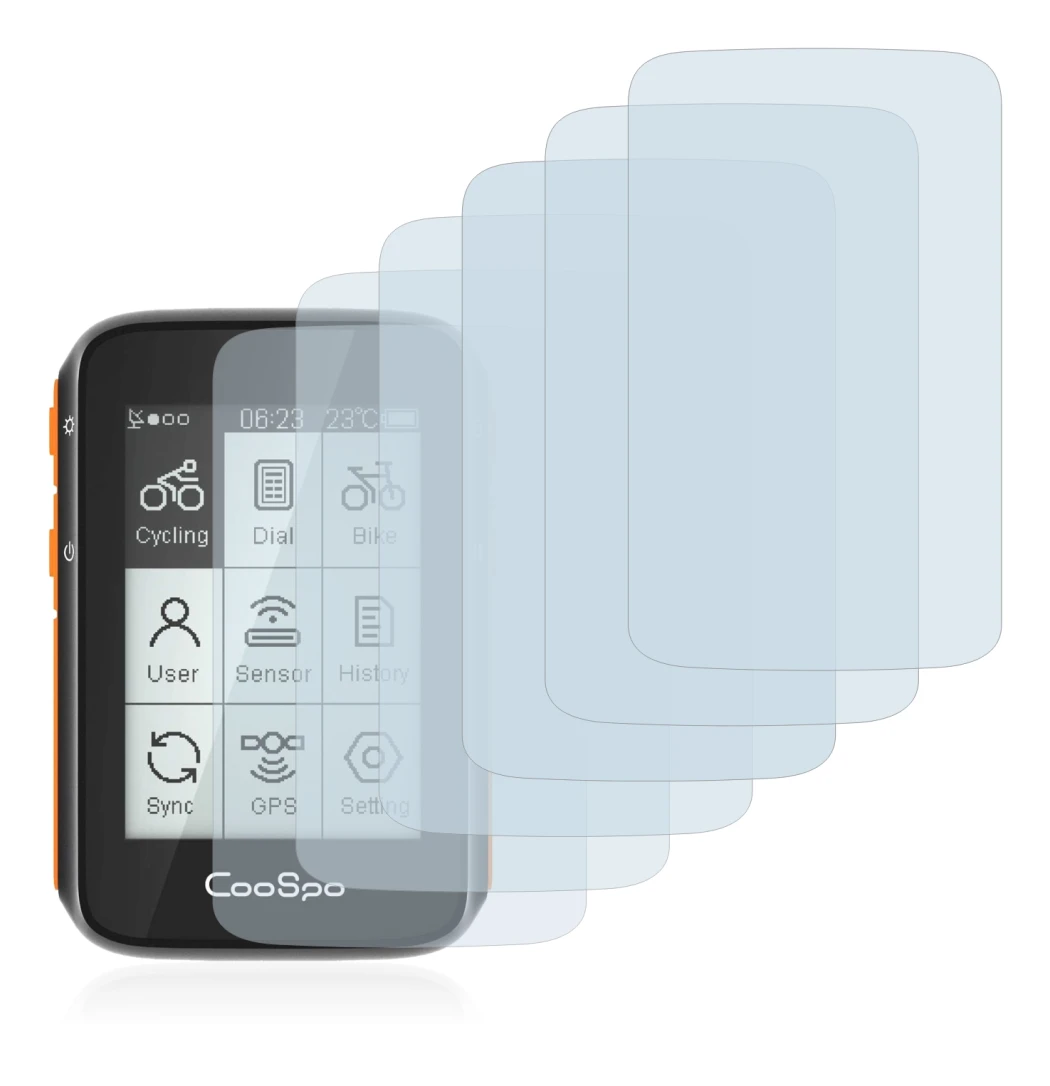 Image de l'appareil CooSpo BC200 avec une grande variété de protections d'écran.