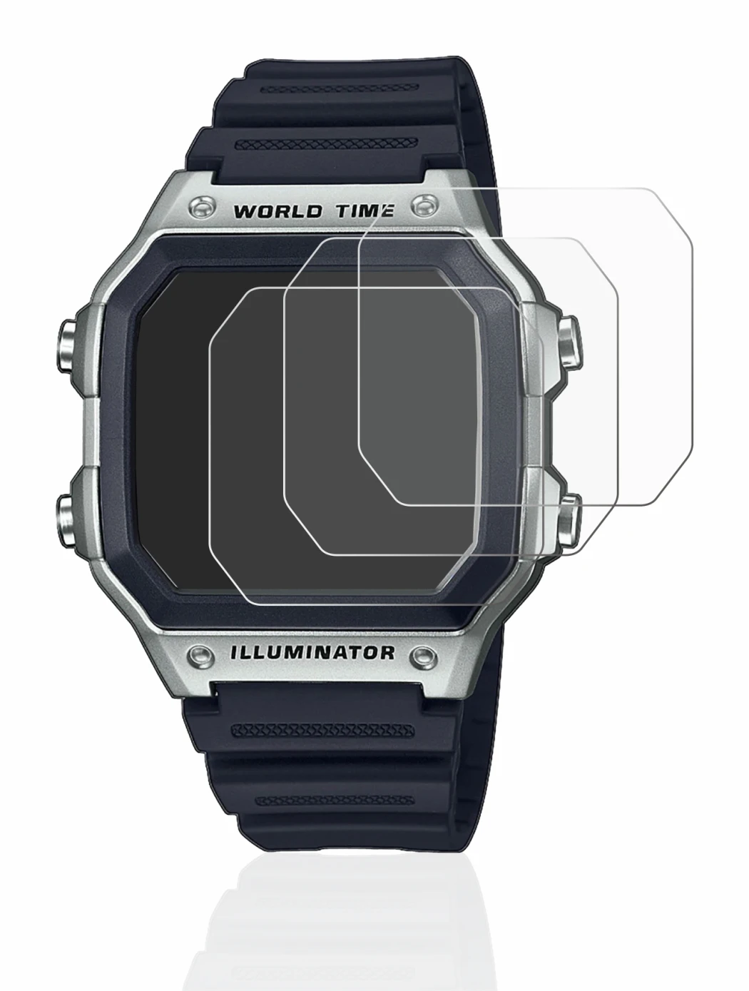 Image de l'appareil Casio AE-1200WH avec une grande variété de protections d'écran.