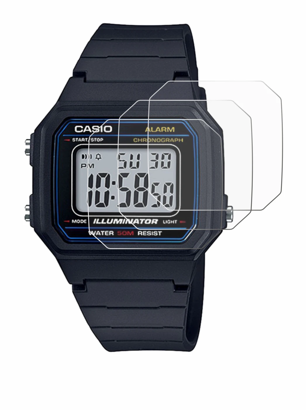 Image de l'appareil Casio Unisex W-800H-1BVES avec une grande variété de protections d'écran.