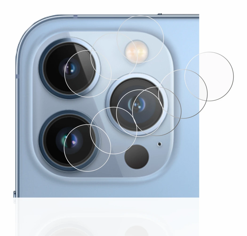 Image de l'appareil Apple iPhone 13 Pro Max (Caméra UNIQUEMENT) avec une grande variété de protections d'écran.