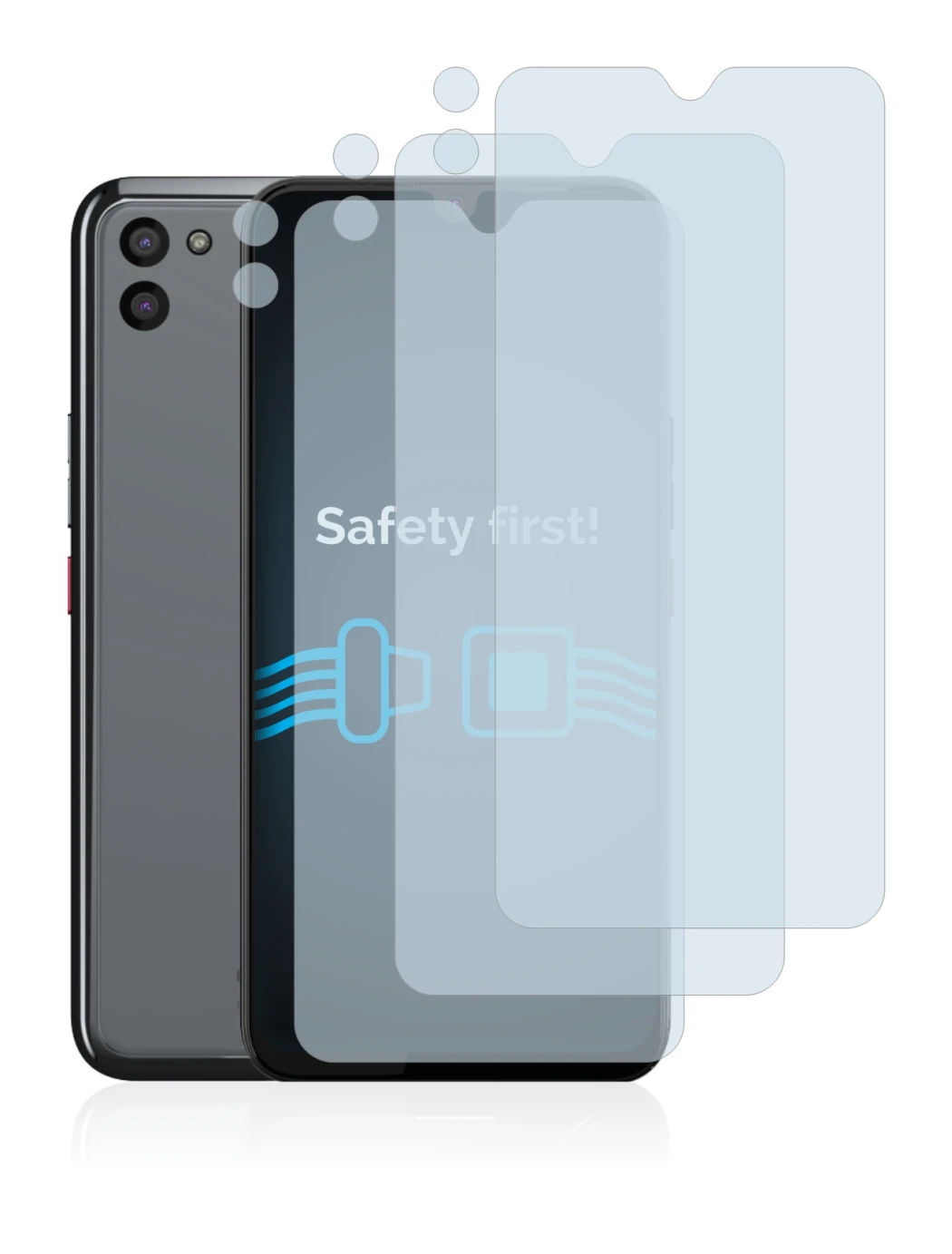 Image de l'appareil Gigaset GS5 (Avant+Caméra) avec une grande variété de protections d'écran.