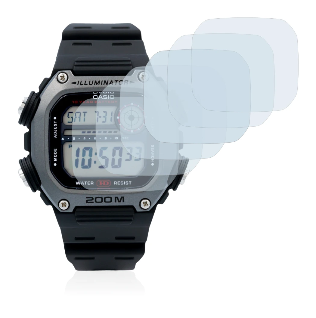 Image de l'appareil Casio DW-291H avec une grande variété de protections d'écran.
